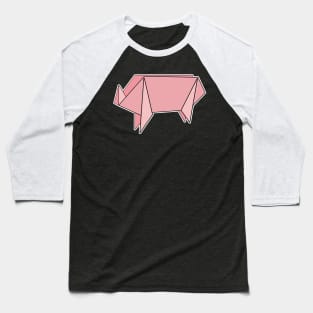 Pig Origami Sticker Style Design Baseball T-Shirt